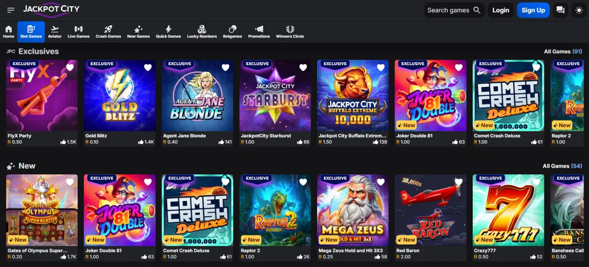 jackpot city online casino games